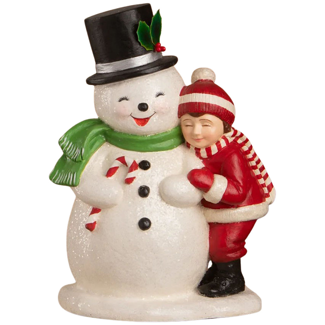 Bethany Lowe Child Hugging Snowman front