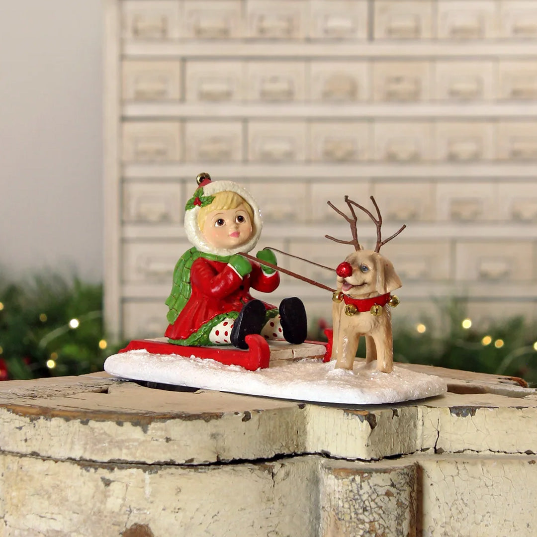 Bethany Lowe Clare with Puppy back lifestyle