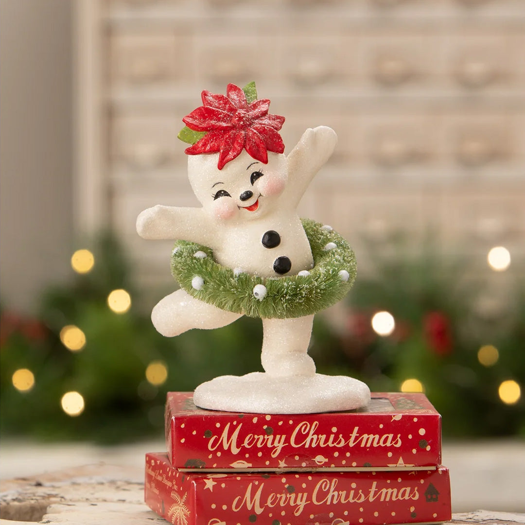 Cuddle Decor Bethany Lowe Dancing Snowman Girl front lifestyle