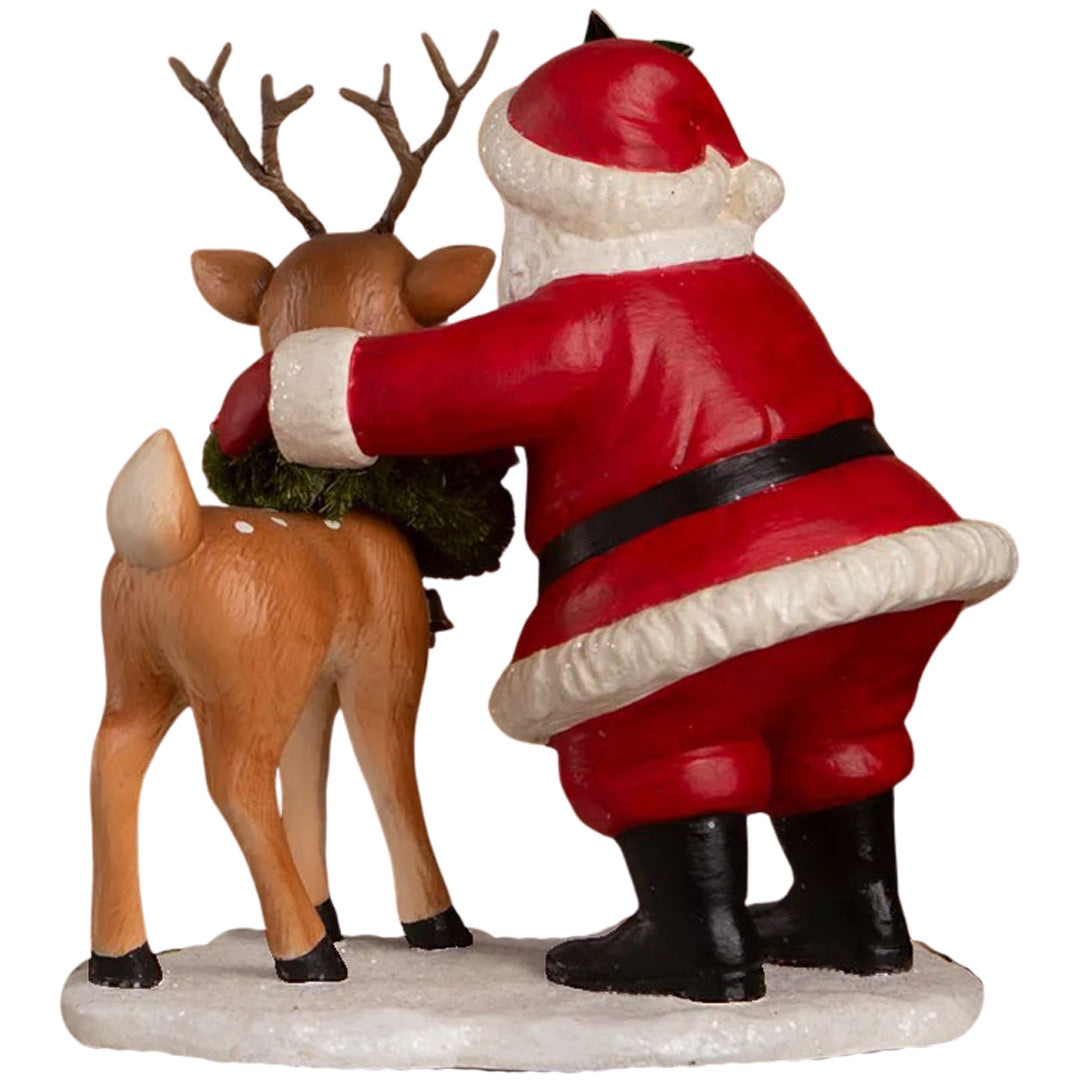 Bethany Lowe HO HO Santa with Rudolph back