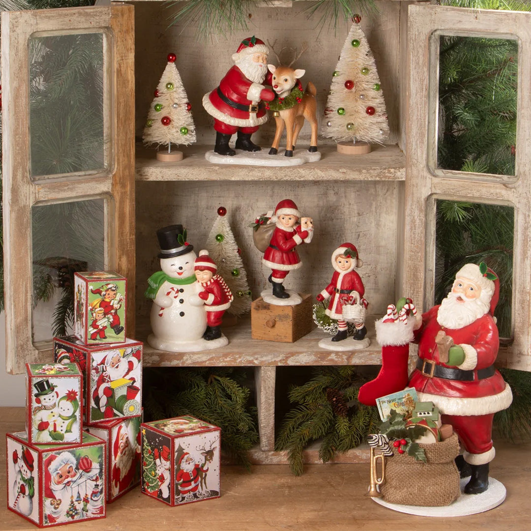 Bethany Lowe HO HO Santa with Rudolph set