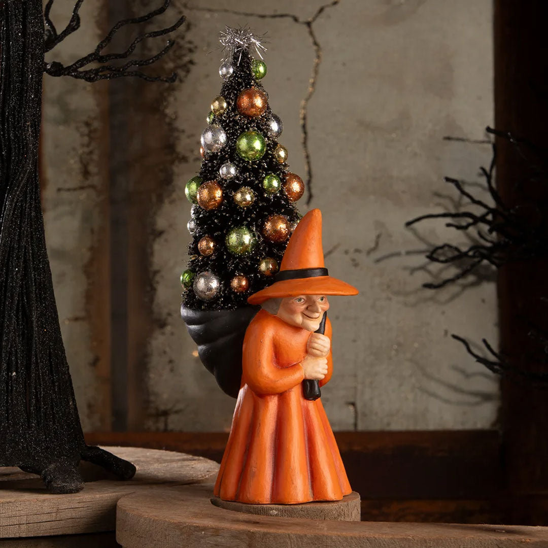 Bethany Lowe Witch Carrying Tree front lifestyle