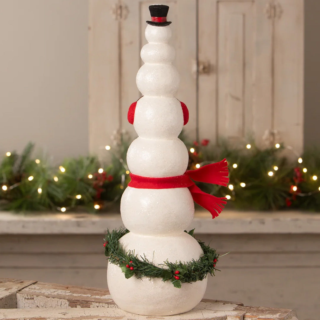 Bethany Lowe Happy Snowman Stack back lifestyle