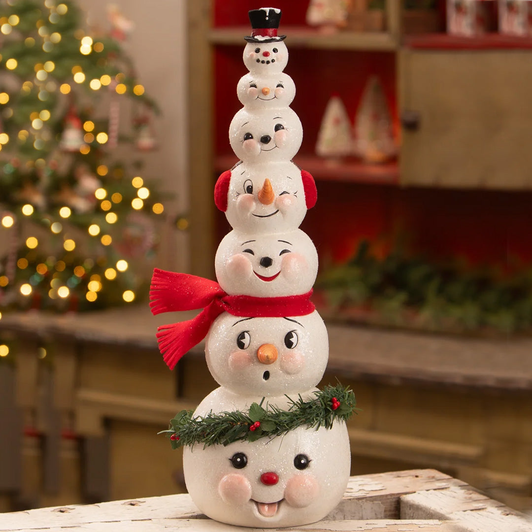 Bethany Lowe Happy Snowman Stack front