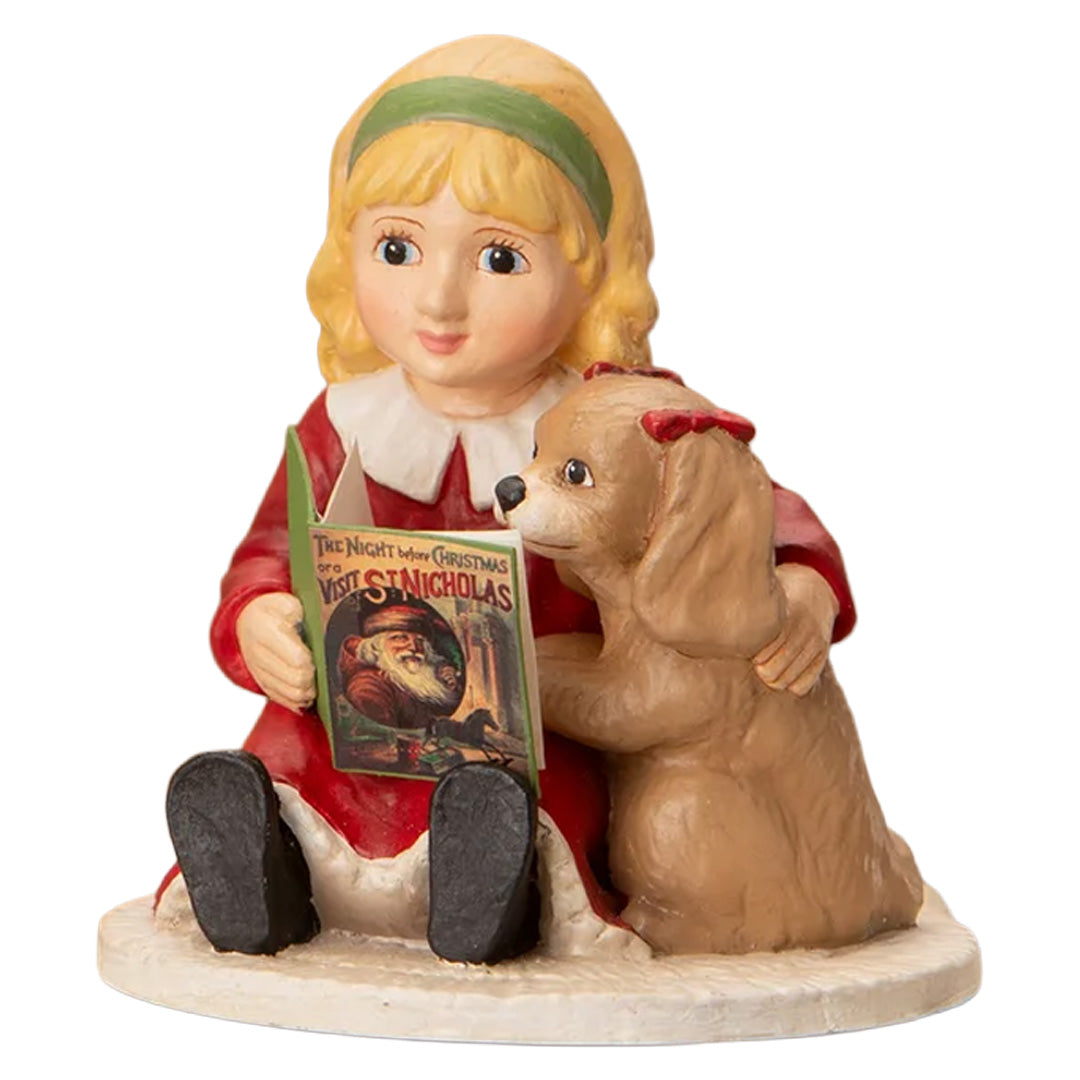 Cuddle Decor Bethany Lowe Isla Reading to Puppy front