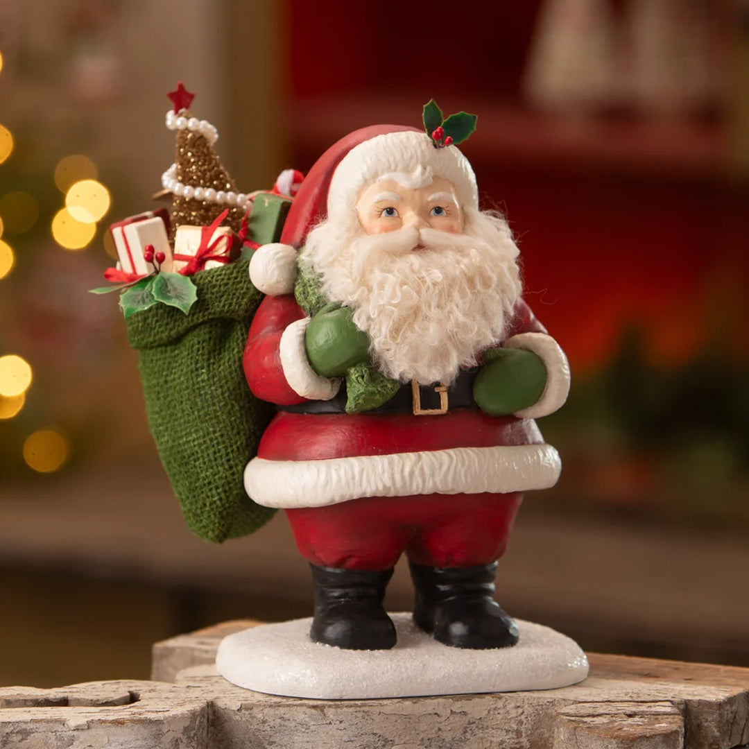 Bethany Lowe Jolly Retro Santa Claus front lifestyle close up