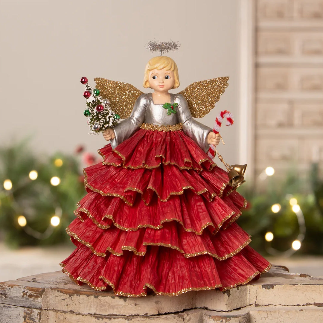 Bethany Lowe Kitschmas Angel Tree Topper front lifestyle