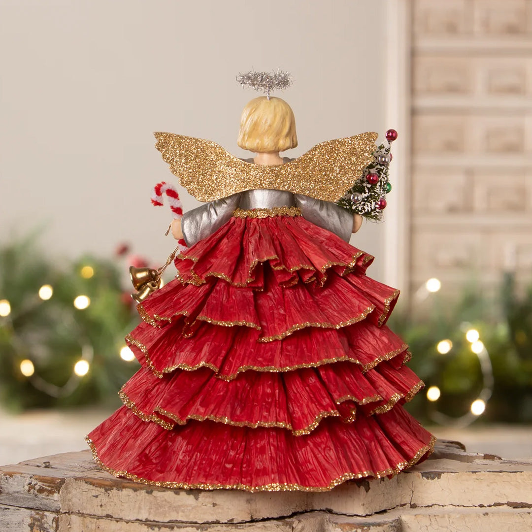 Bethany Lowe Kitschmas Angel Tree Topper back lifestyle