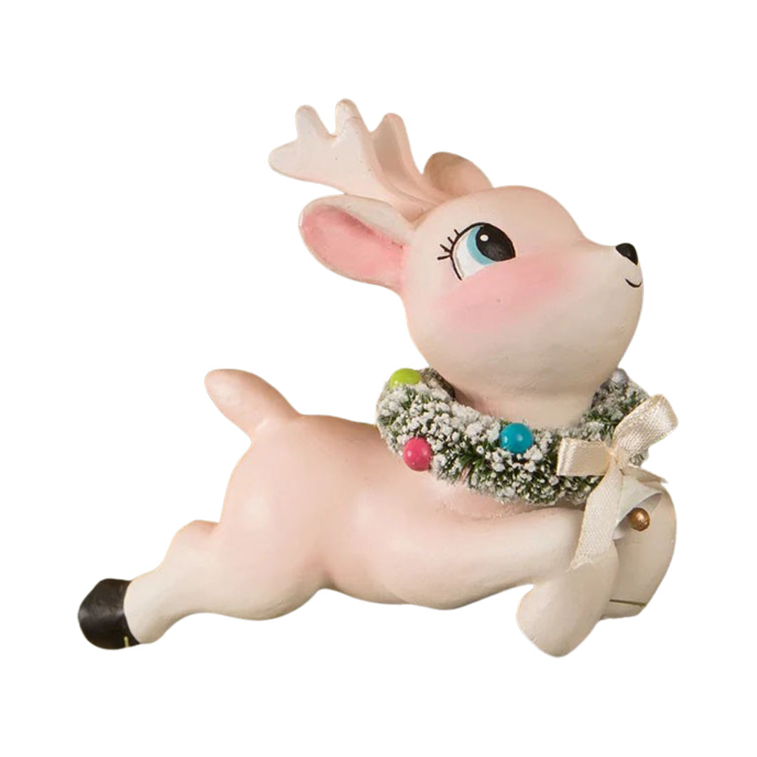 Bethany Lowe Leaping High Pink Reindeer front