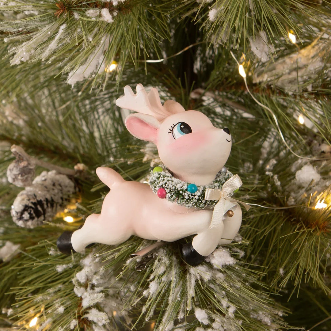 Bethany Lowe Leaping High Pink Reindeer