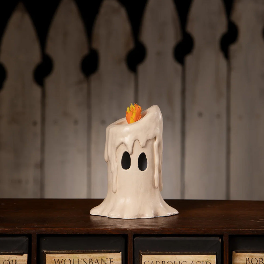 Bethany Lowe Medium Flamin Candle Luminary front lifestyle