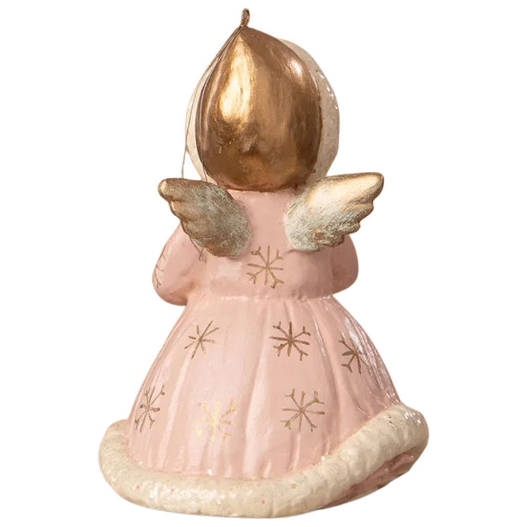 Bethany Lowe Pastel Angel Holding Candle Ornament back