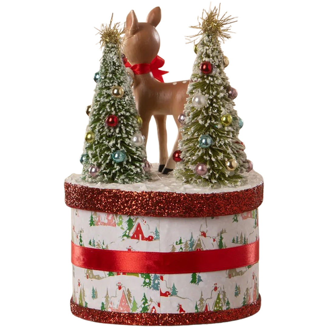 Bethany Lowe Retro Ruby Reindeer on Box back