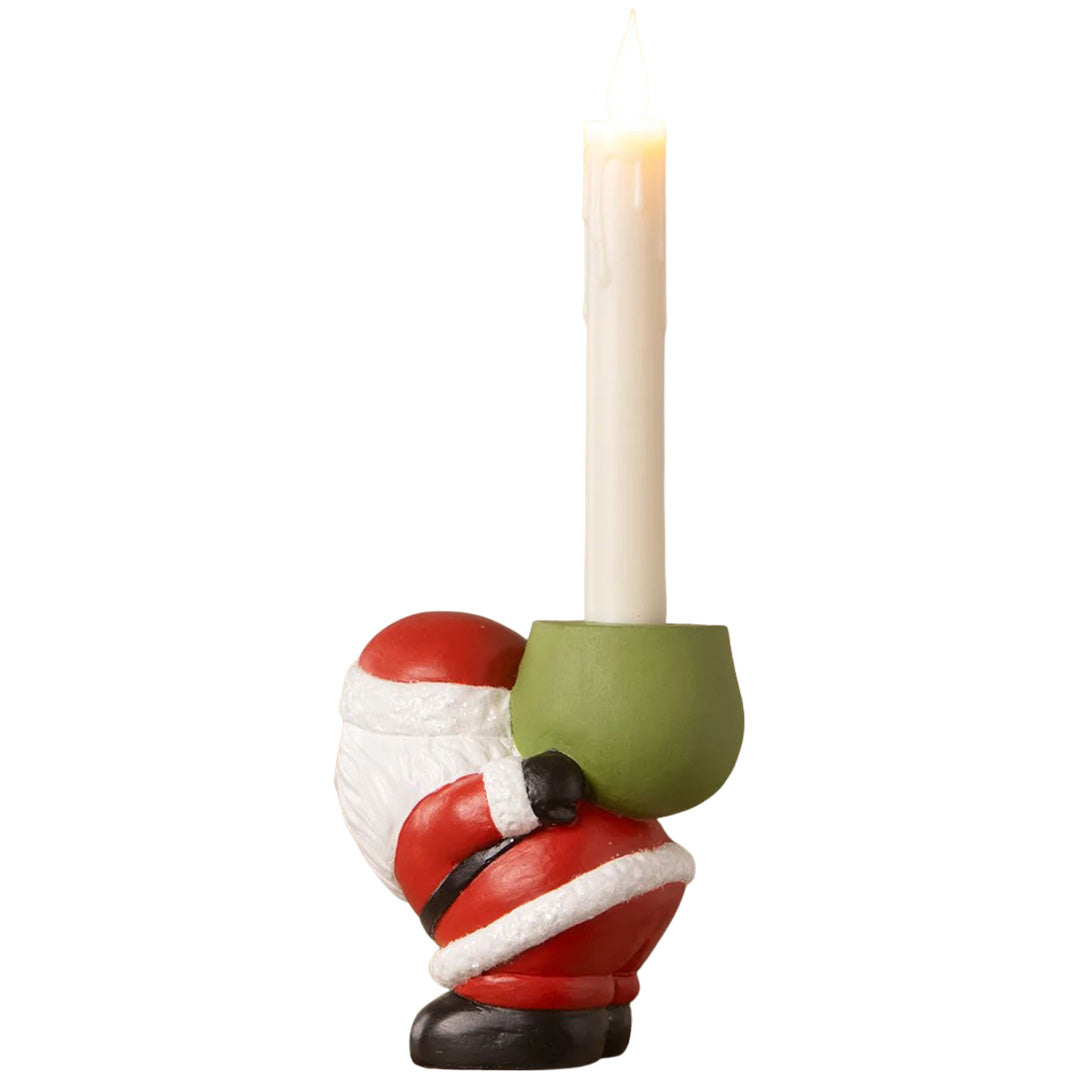 Bethany Lowe Retro Santa Candle Holder back