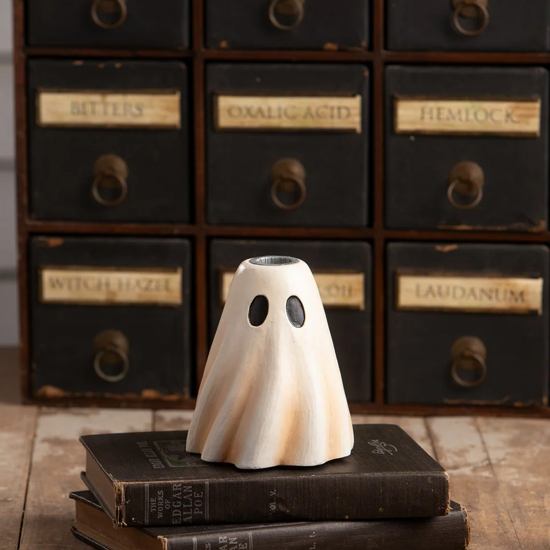 Bethany Lowe Tall Ghost Candlestick front lifestyle 2
