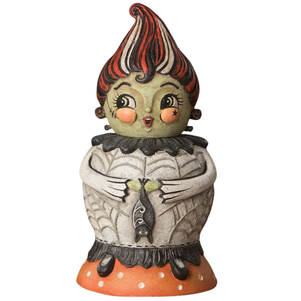 Bride Batty Spooks Jar Folk Art Figurine by Johanna Parker front