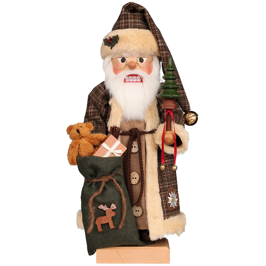 Christian Ulbricht Premium Nutcracker - Santa Claus in Brown Checkered Coat 19.3"