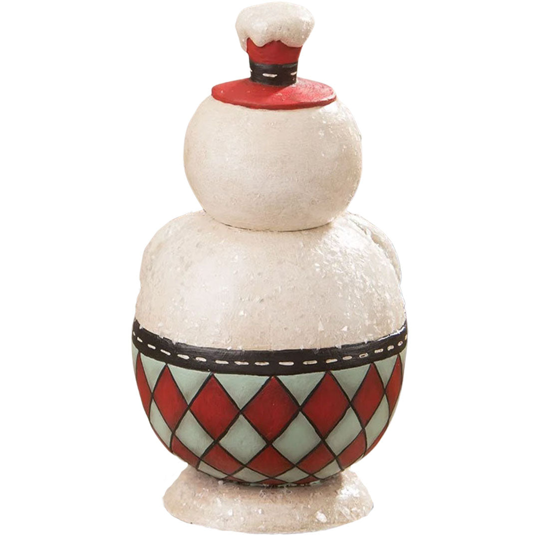 Double Cane Conrad Jar Christmas Folk Art by Johanna Parker back