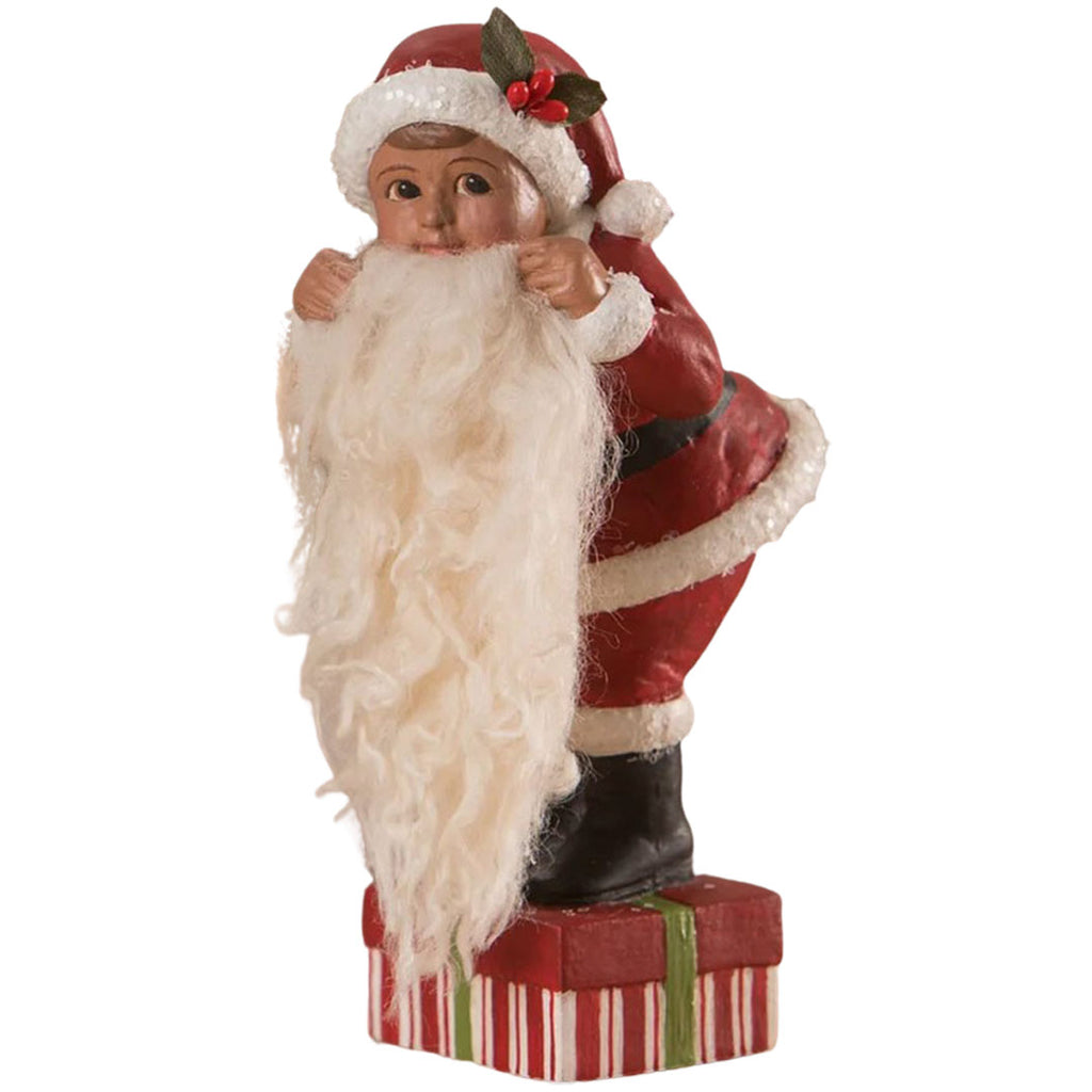Milo's Santa Dress Up Christmas Figurine by Bethany Lowe front
