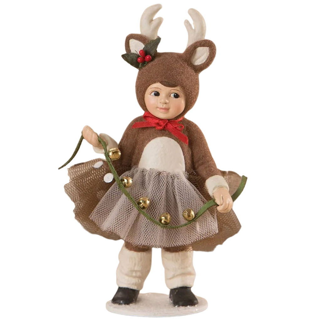 Reindeer Lily Christmas Figurine by Bethany Lowe front