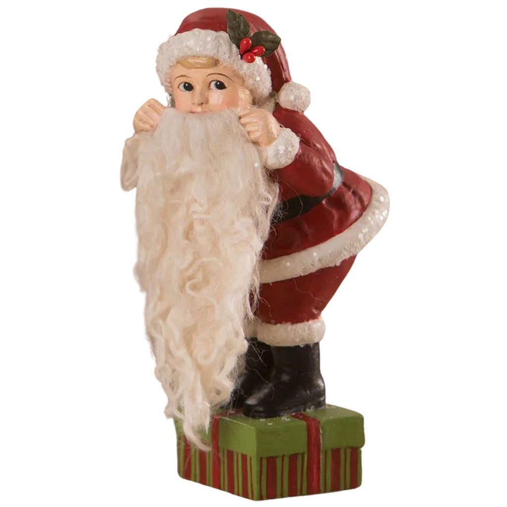 Leo's Santa Dress Up Christmas Figurine by Bethany Lowe front