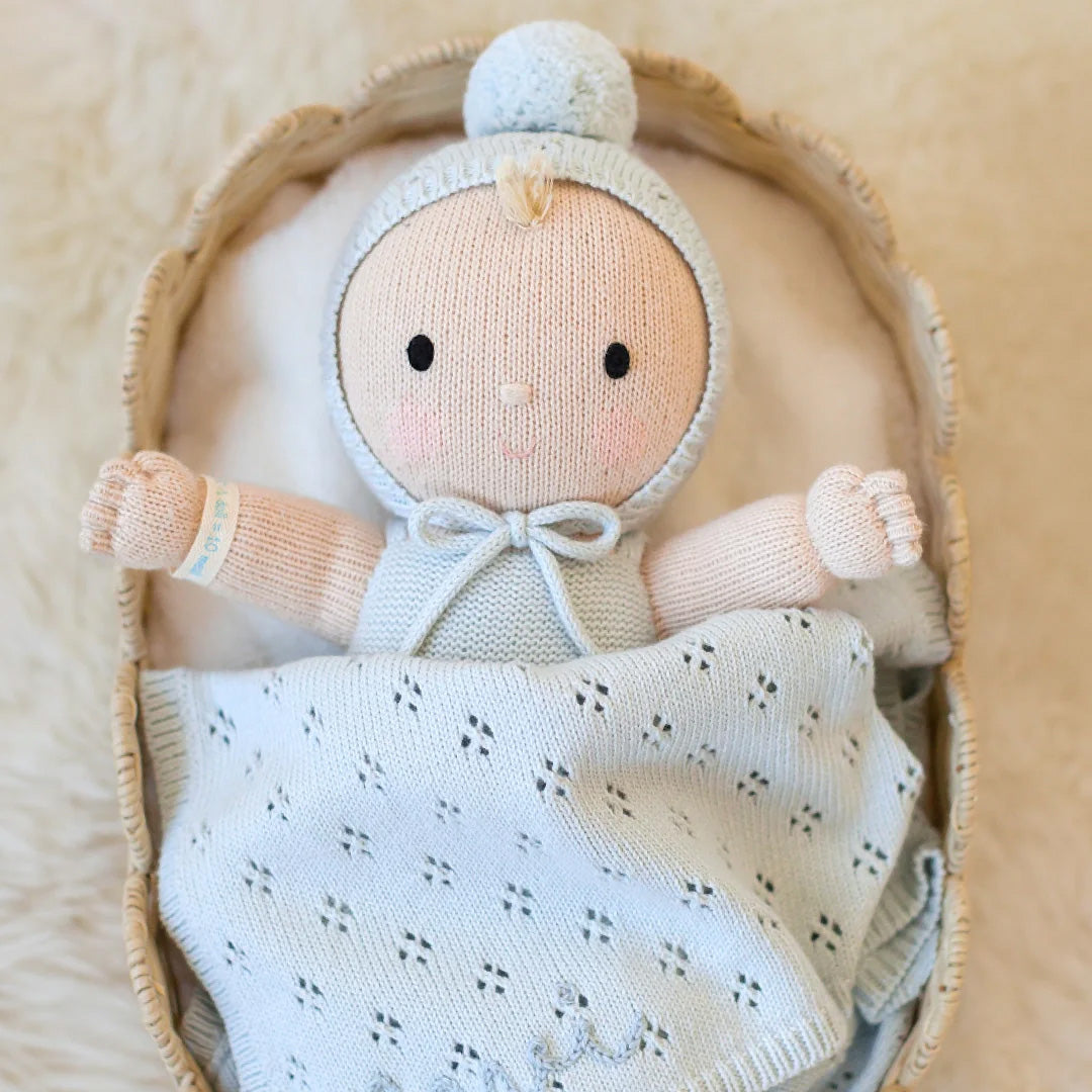 Cuddle Decor Cuddle Kind My First Baby Bluebell 14" front lifestyle