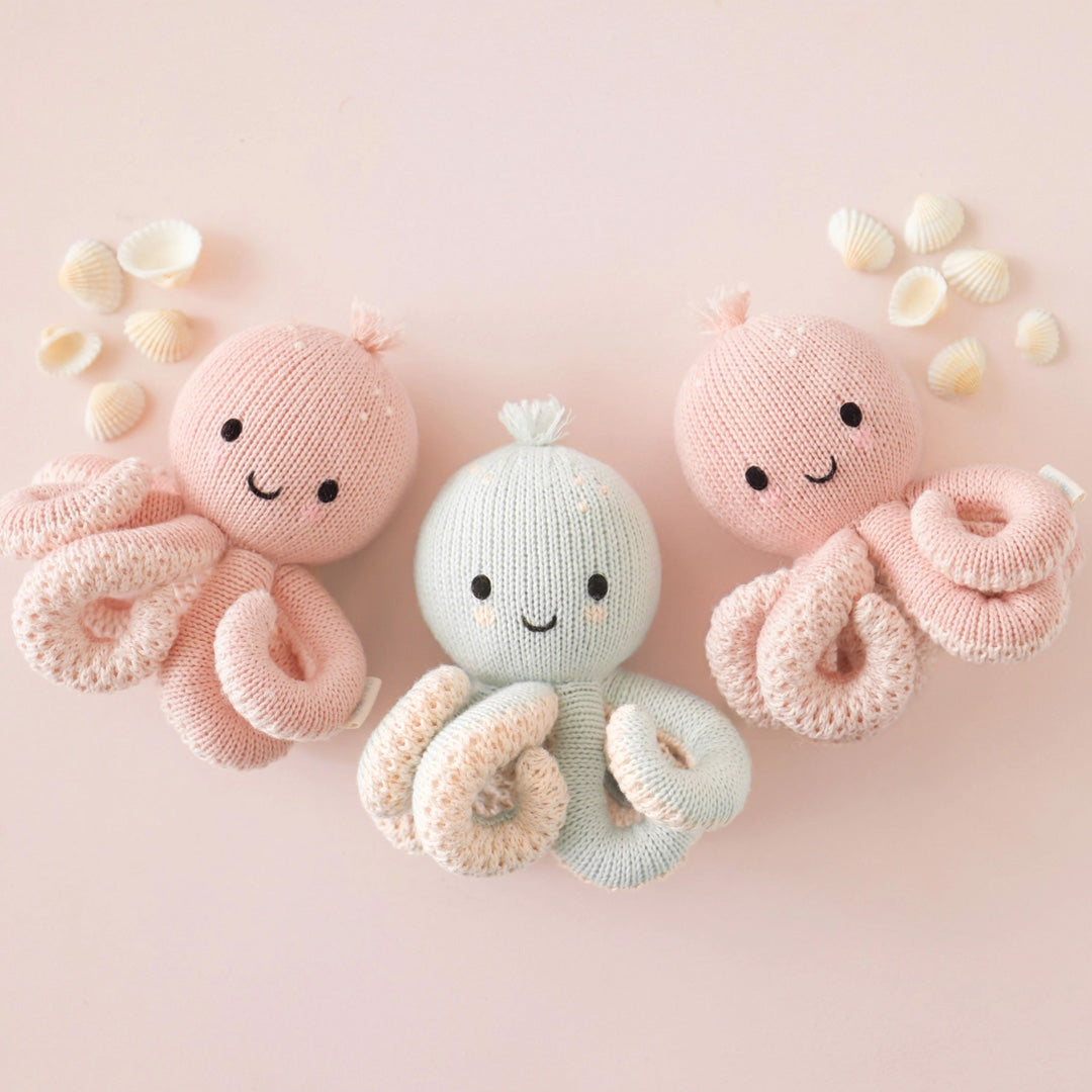 Cuddle Kind Baby Octopus Soft Coral Pink 7