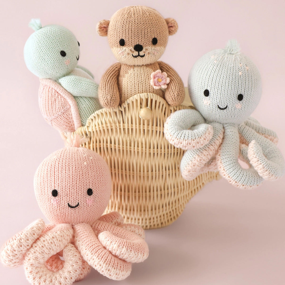 Cuddle Kind Baby Octopus Soft Coral Pink 10