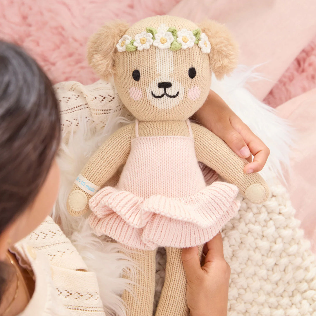Cuddle Kind Evelyn the Golden Puppy Ballet Pink 10