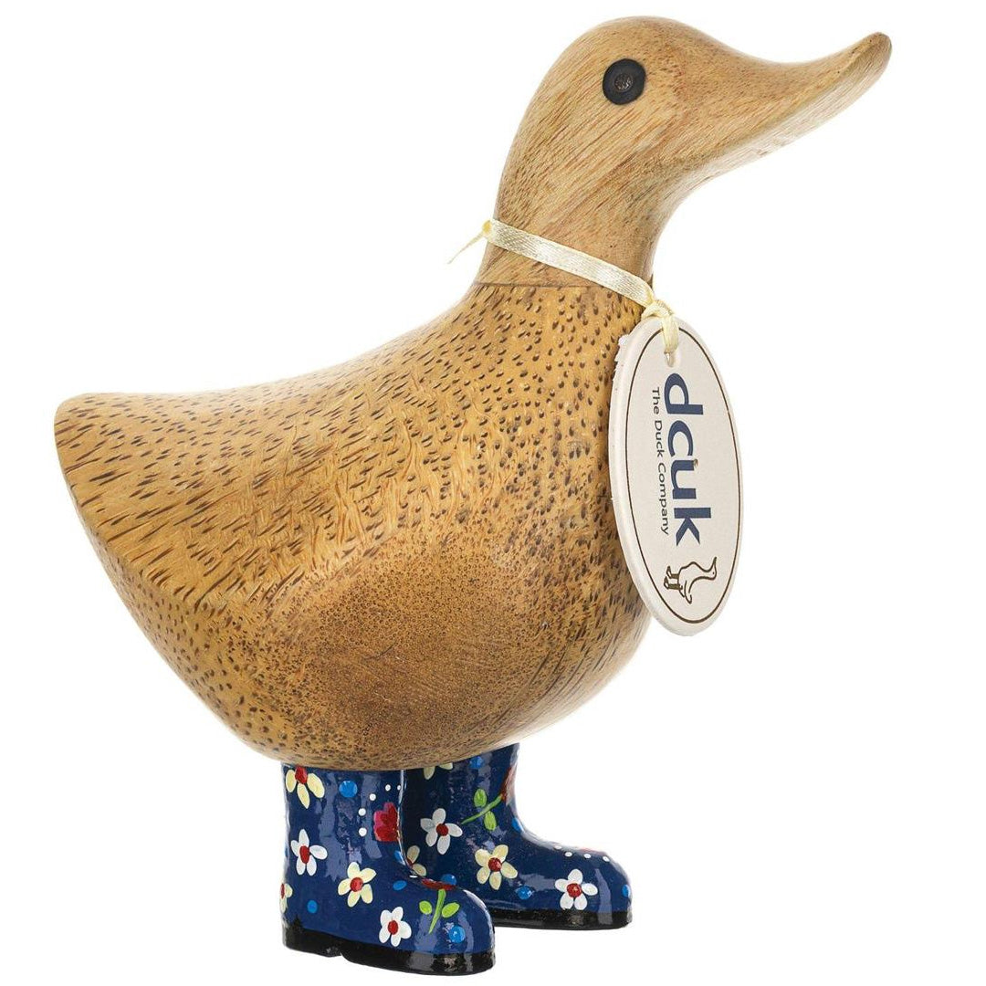 DCUK Floral Boots Ducky BLUE front