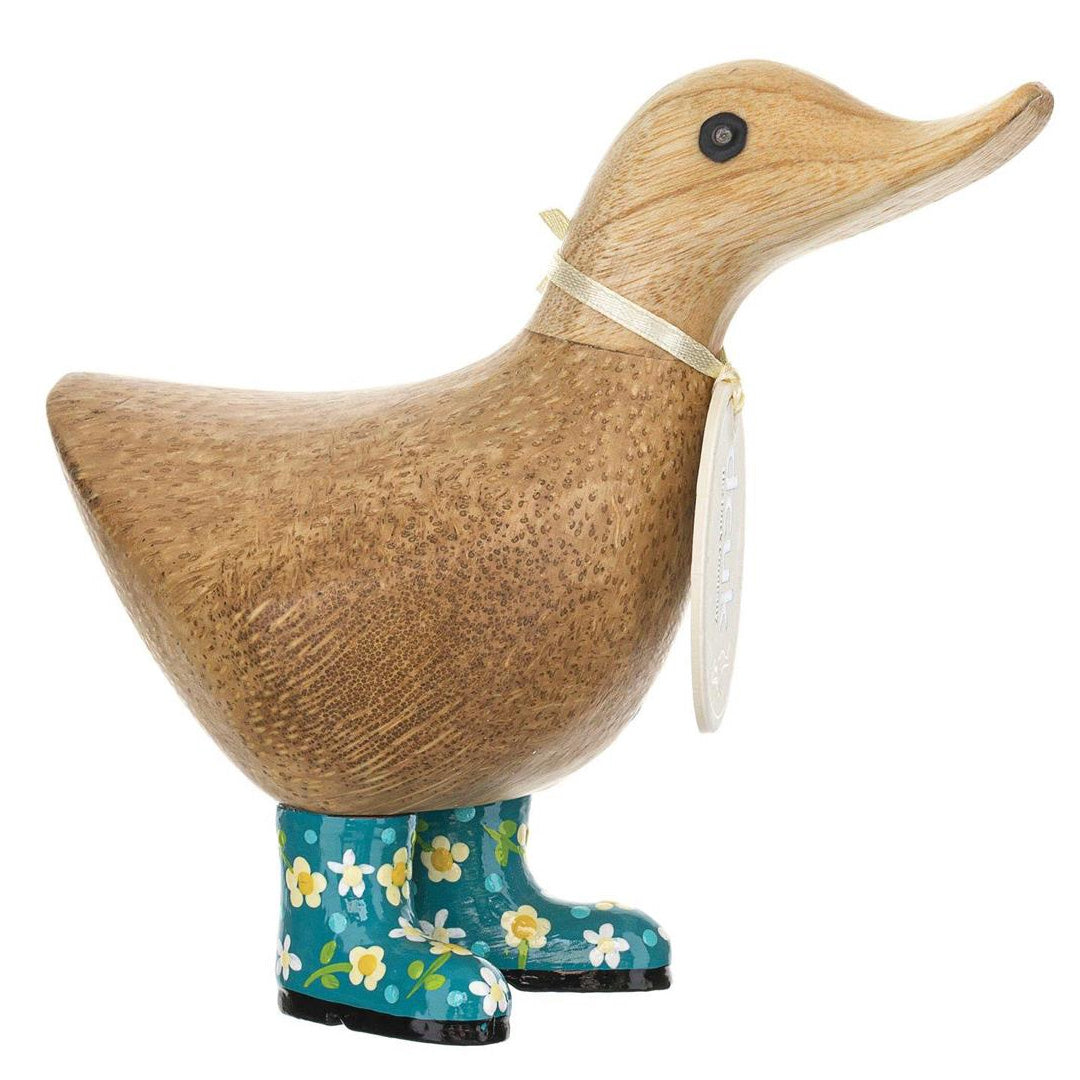 DCUK Floral Boots Ducky TEAL front