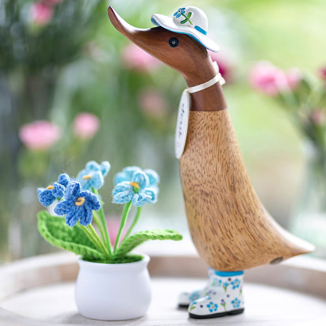 DCUK Flower Hat and Boot Duckling Forget Me Not 8.8" lifestyle 1