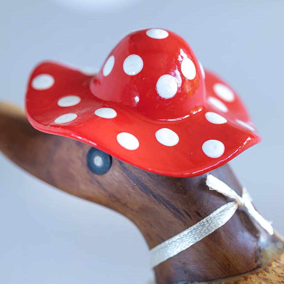 DCUK Spotty Hat & Boots Ducky RED close up