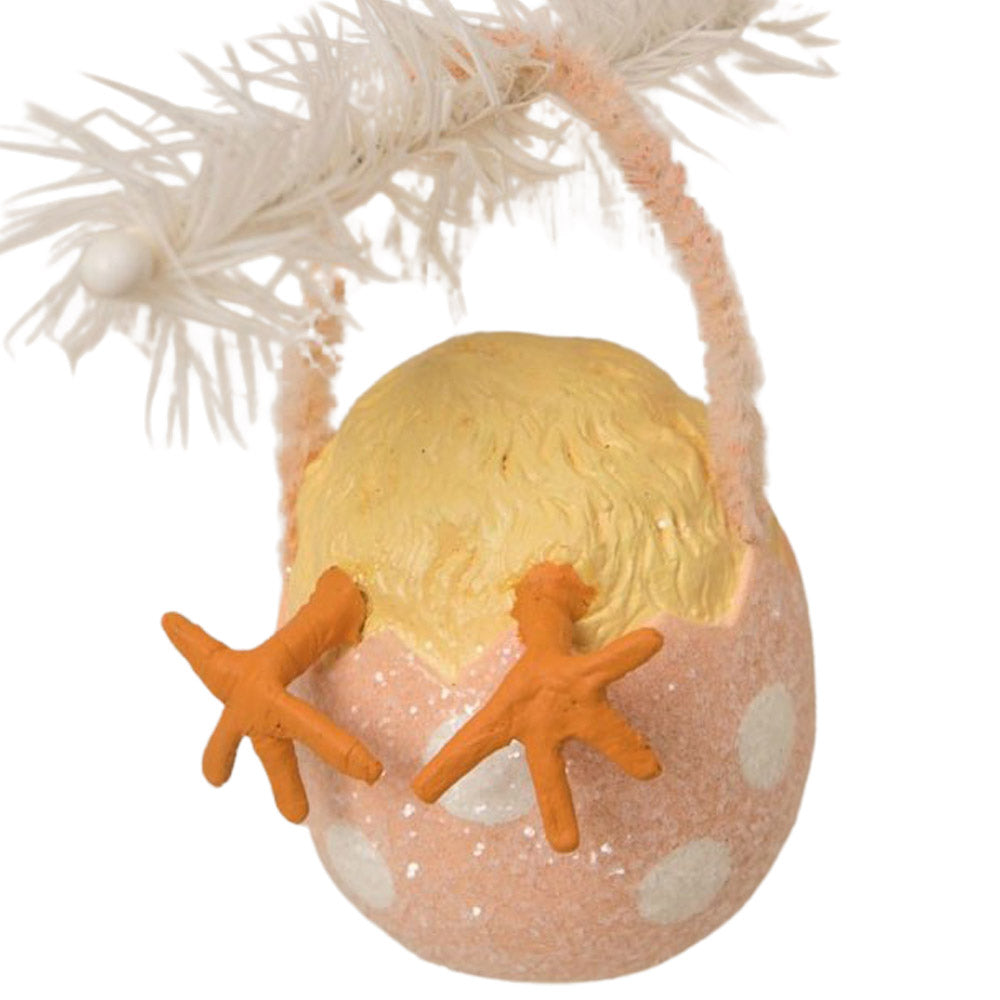 Chickie Tail Egg Ornament Orange by Bethany Lowe Designs
