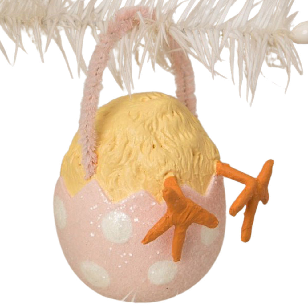 Chickie Tail Egg Ornament Pink by Bethany Lowe Designs