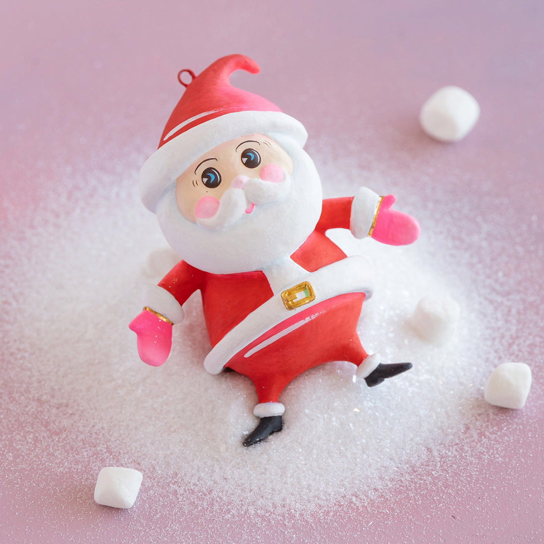 Glitterville Baby Papa Noel Ornament Red