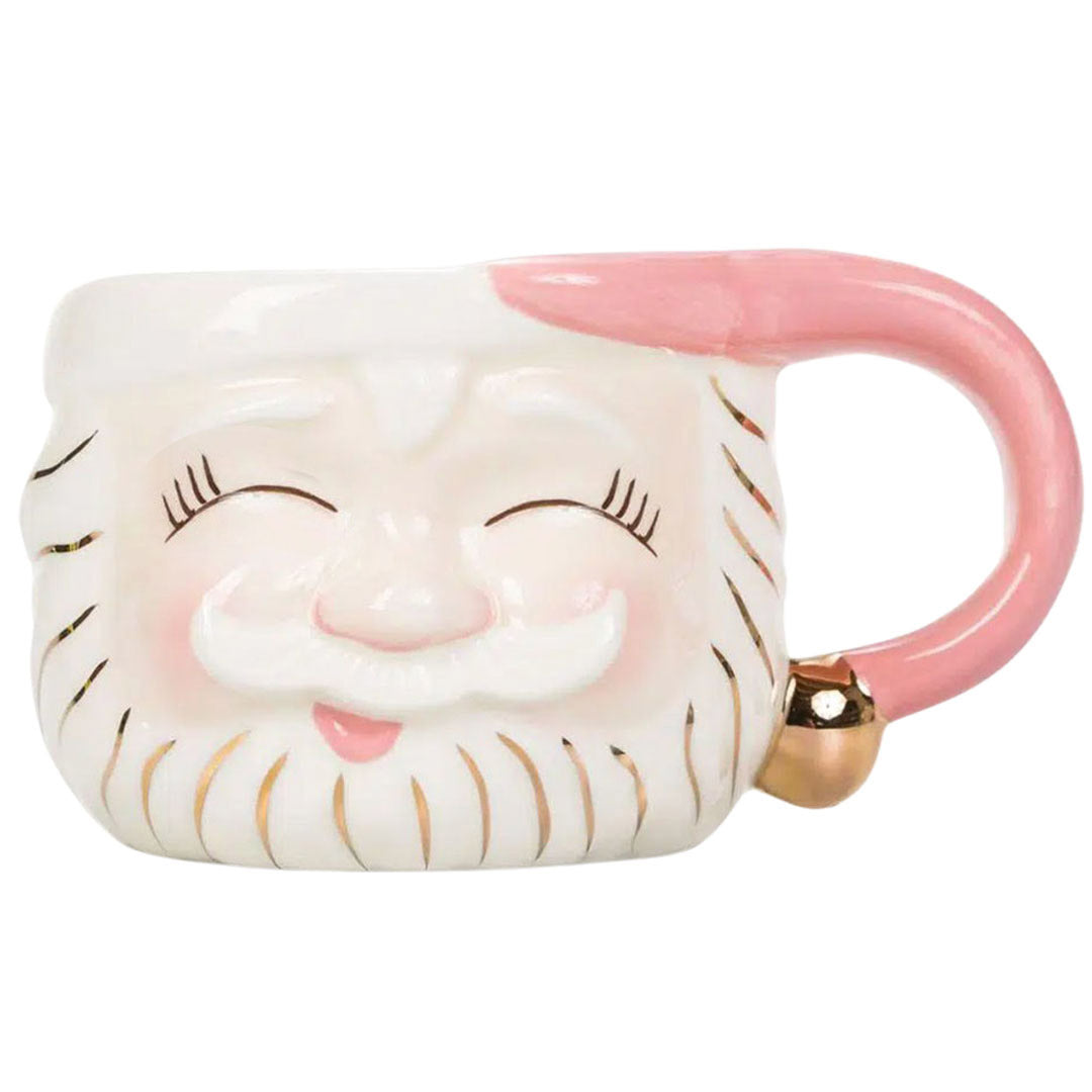 Papa Noel Pink Mug Closed Eyes by Glitterville