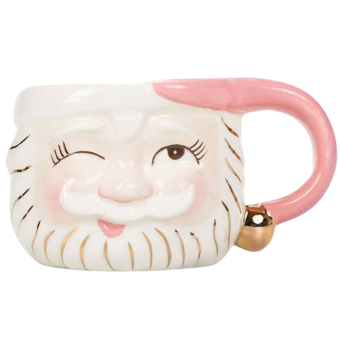 Papa Noel Pink Mug left Eye Winking