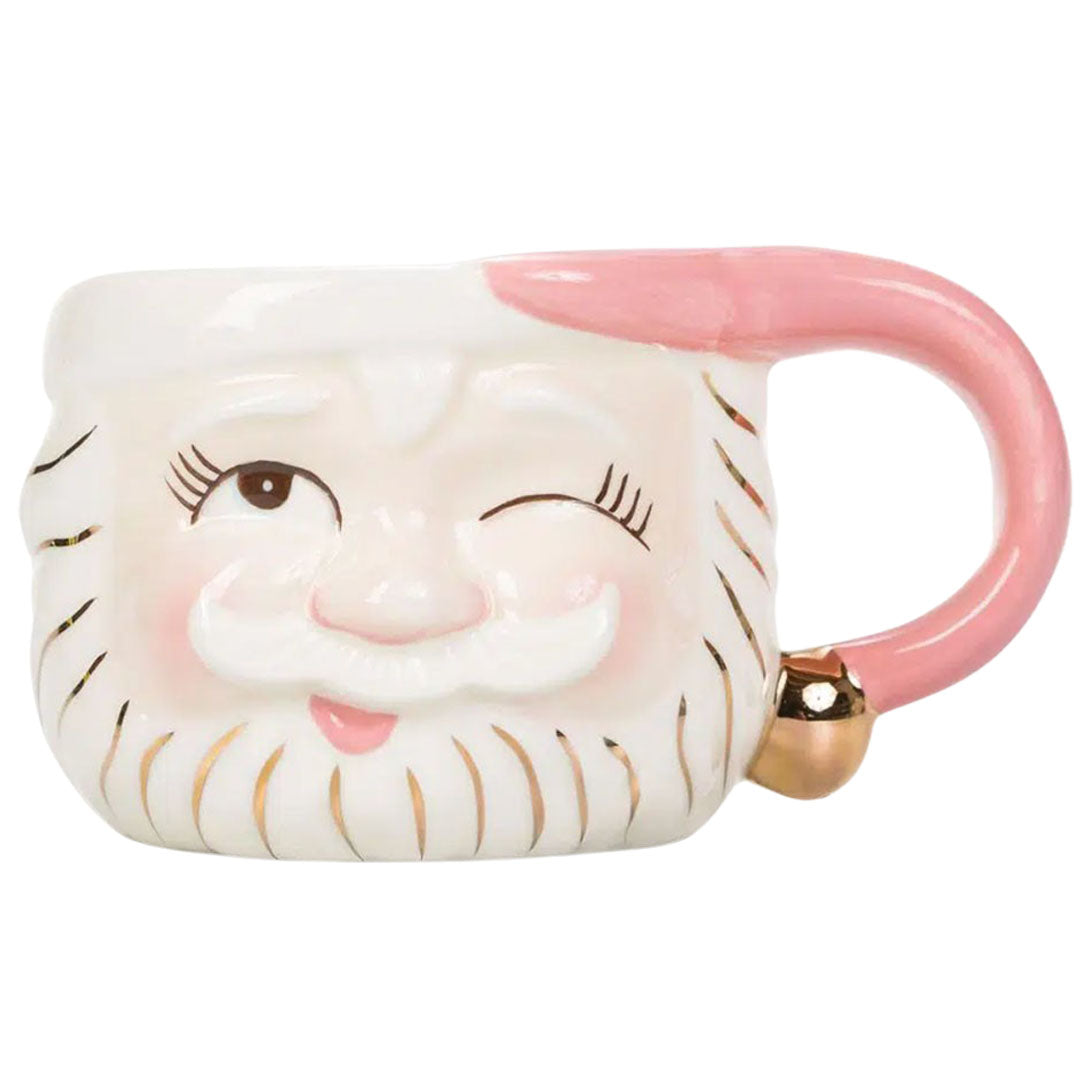 Papa Noel Pink Mug Right Eye Winking
