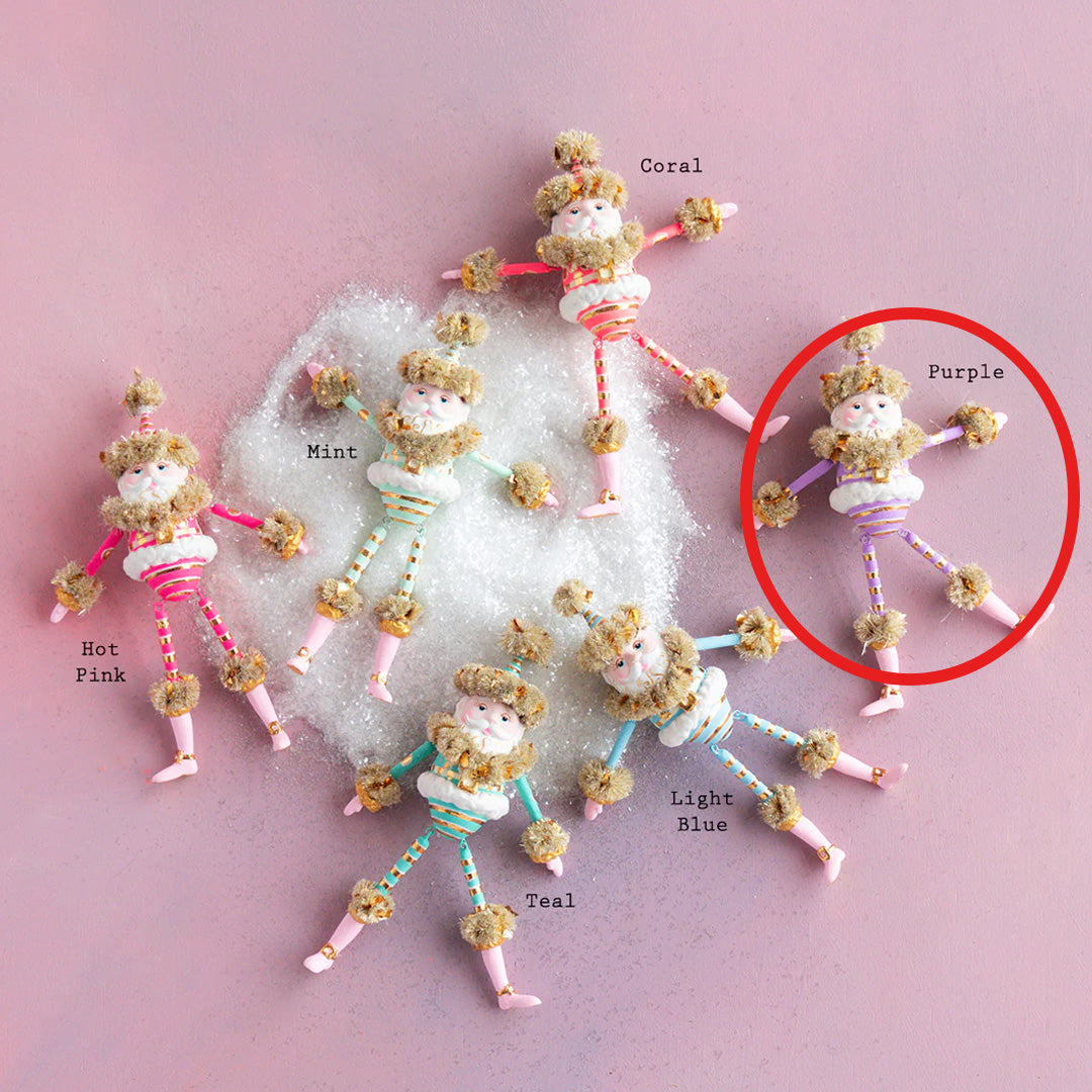 Rainbow Papa Noel Ornament 6.5"