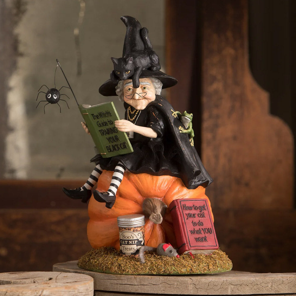 How to Train Your Black Cat Halloween Figurine by Bethany Lowe side lifestyle