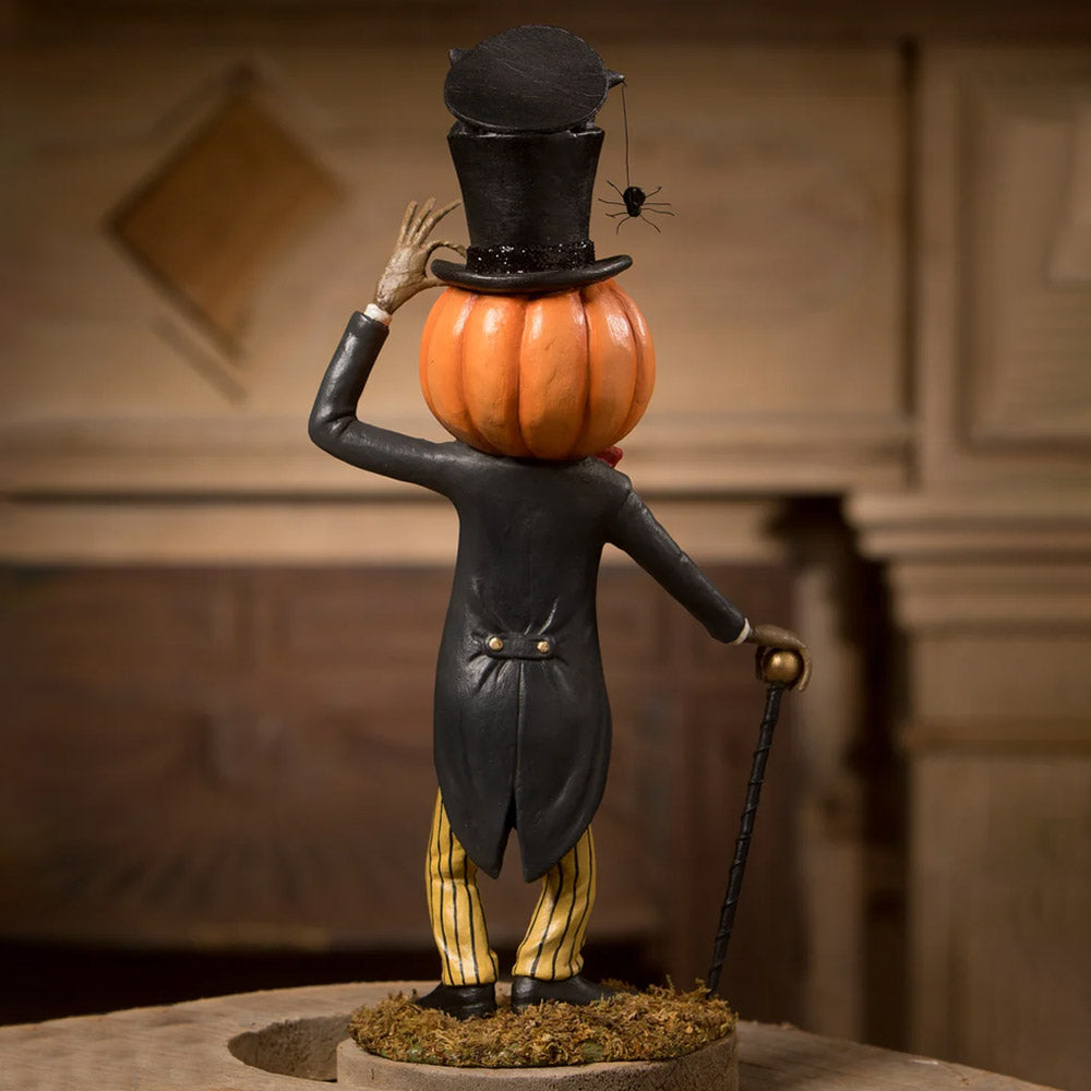 Jaunty Jack's Top Hat Surprise Halloween Figurine by Bethany Lowe front back lifestyle