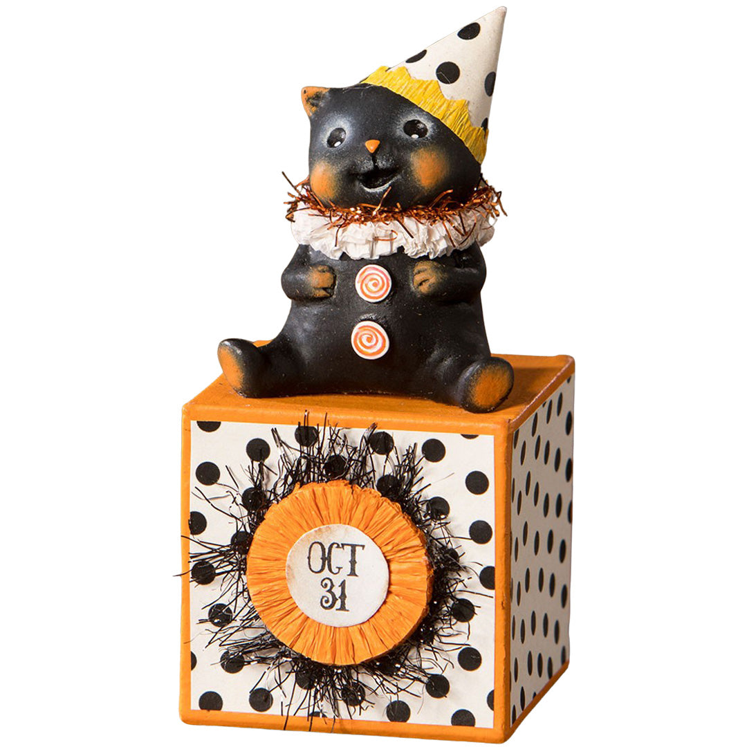 Michelle Allen Party Hat Kitty on Block side