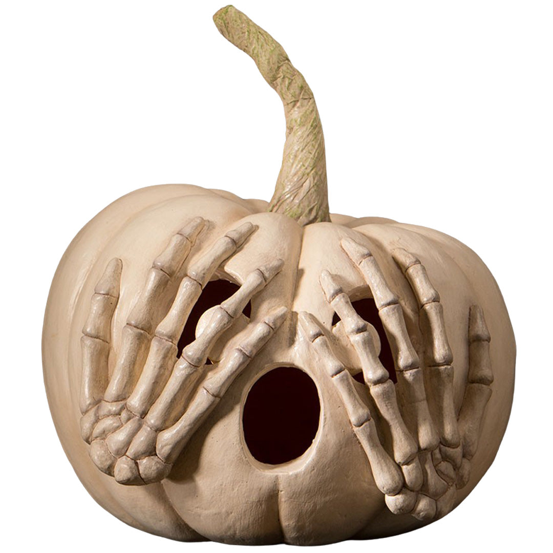 Bethany Lowe Peek-a-Boo Pumpkin White front