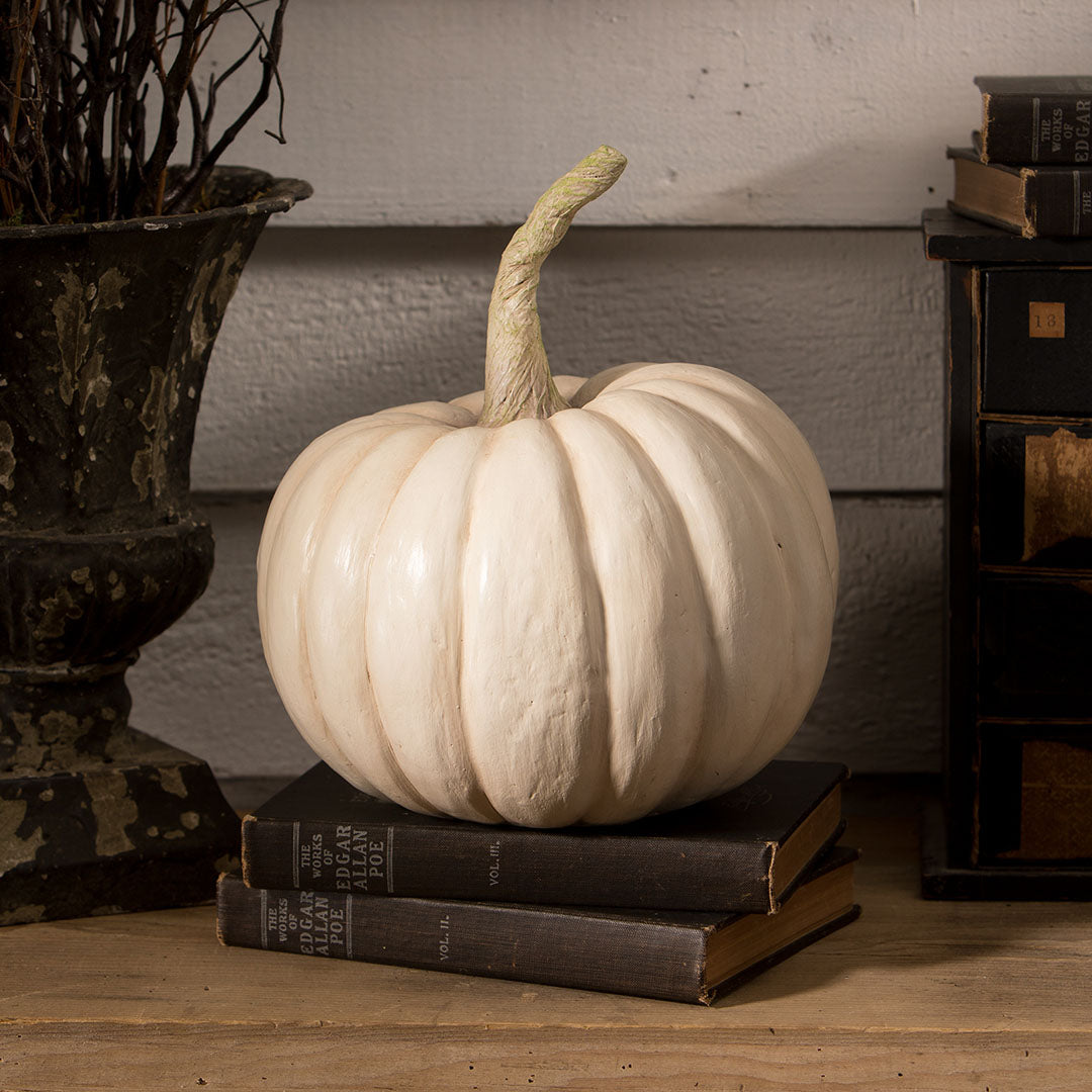 Bethany Lowe Peek-a-Boo Pumpkin White back life style