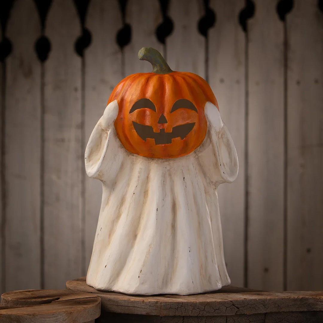 Bethany Lowe Ghost Jack O Lantern front lifestyle