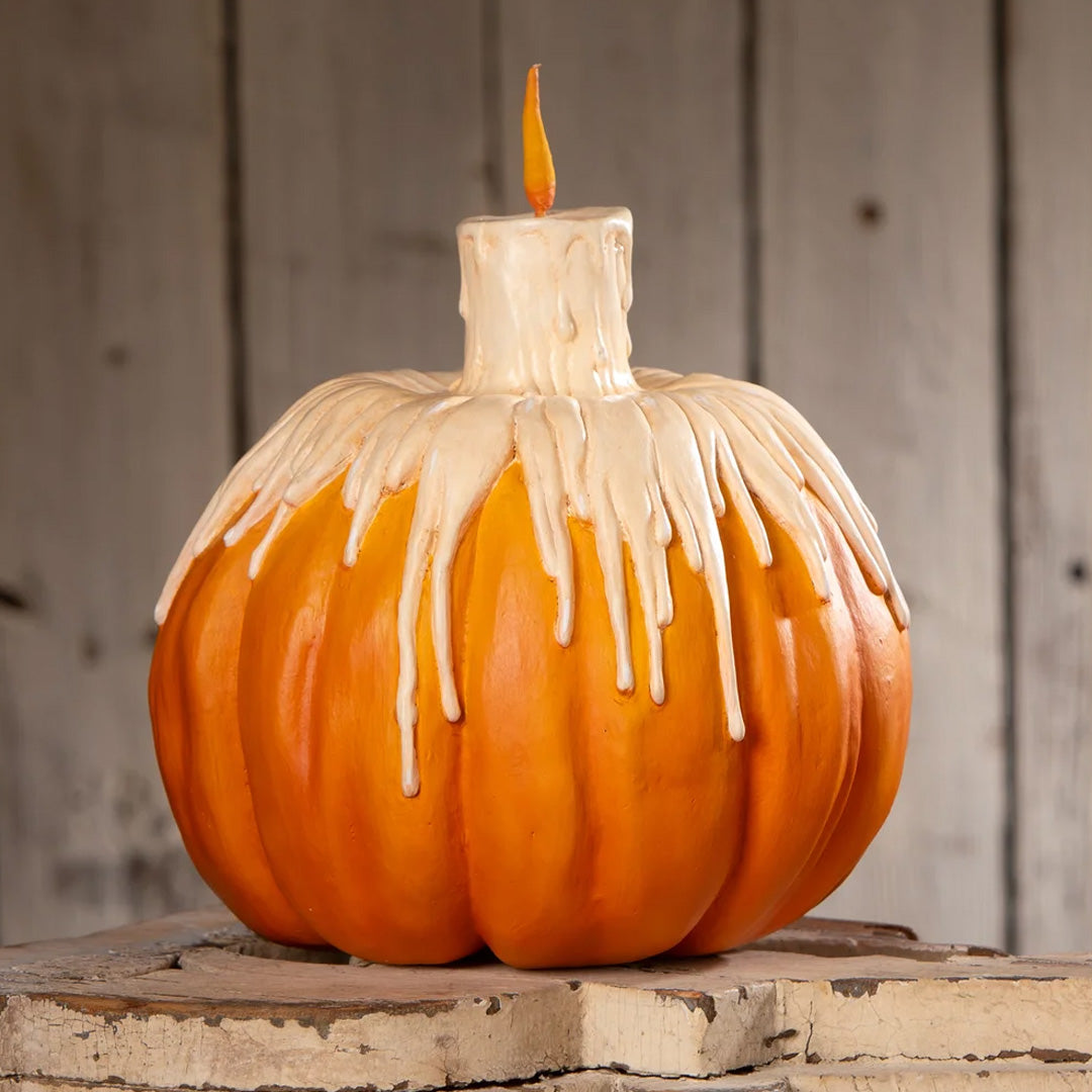 Bethany Lowe Melting Midnight Glow Pumpkin back lifestyle