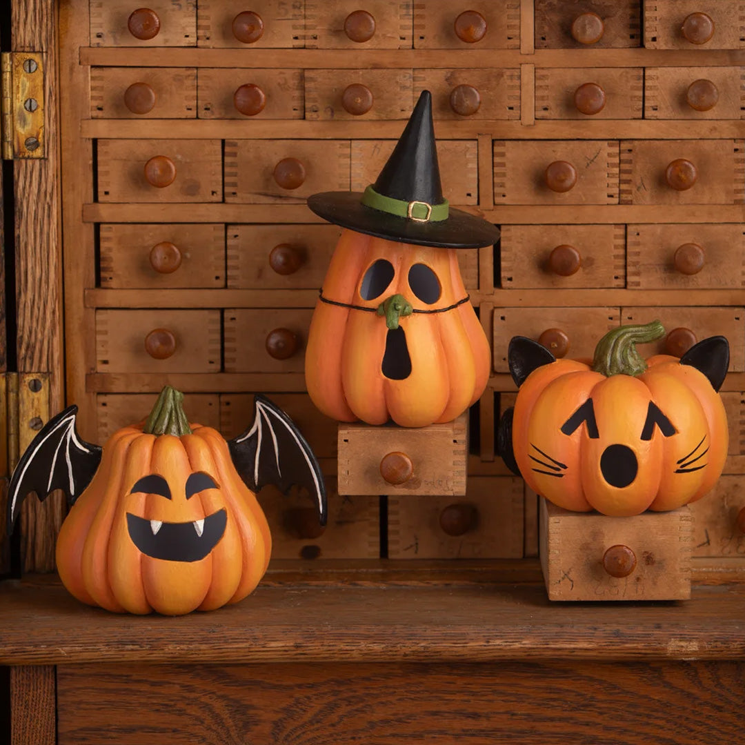 Bethany Lowe Pumpkin Cat Luminary set lifestyle
