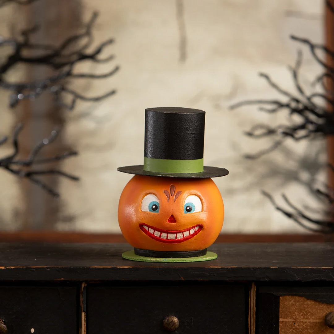Bethany Lowe Smiling Pumpkin Container front lifestyle