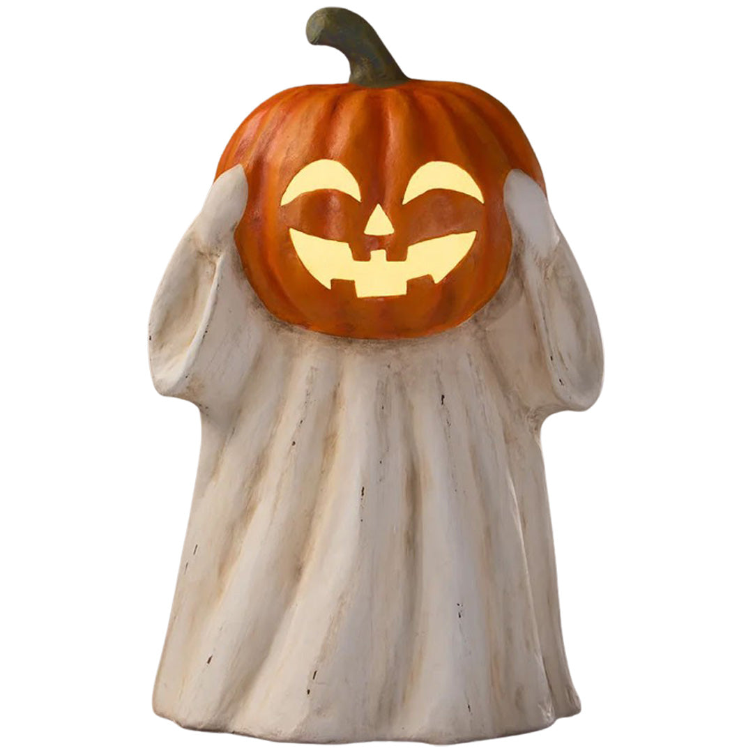 Bethany Lowe Ghost Jack O Lantern front lighted